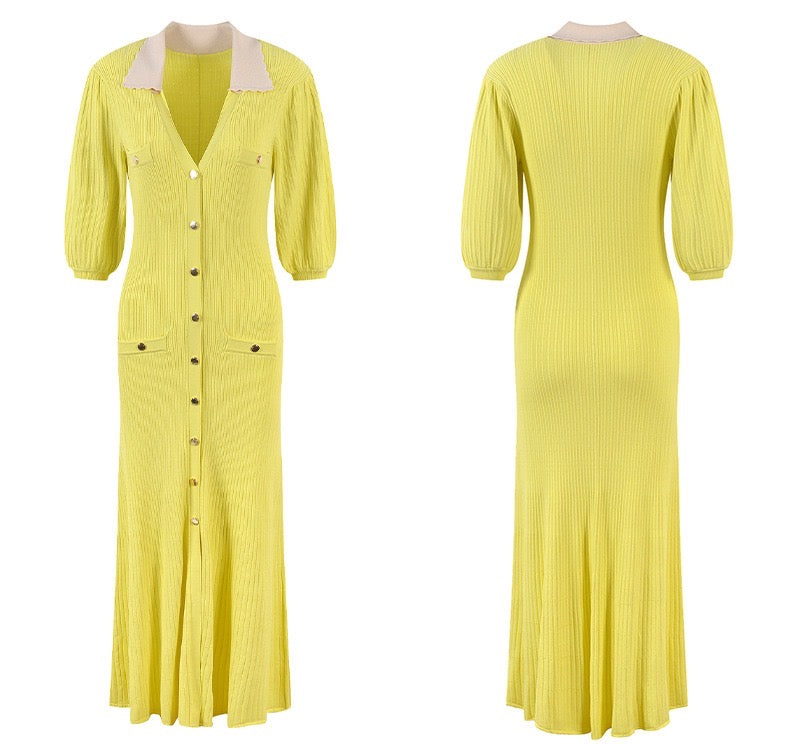Sandro Collared Knit Button Down Dress – PALMA PARIS