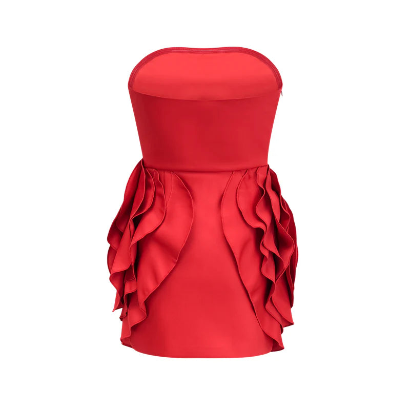 Adelita flower-appliqué off-shoulder dress