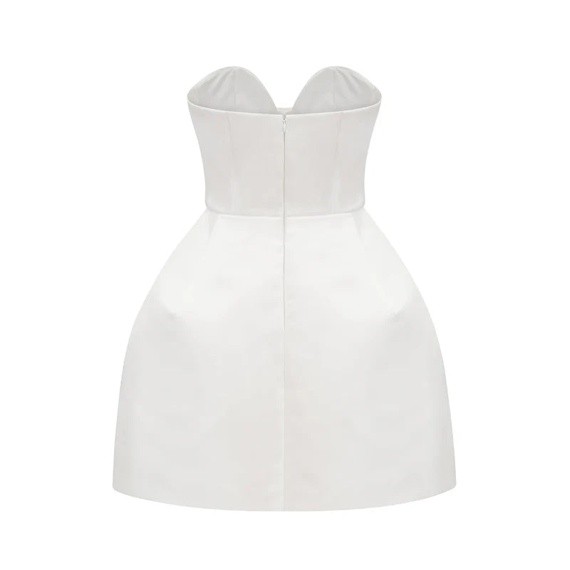 Laure white bustier off-shoulder mini dress