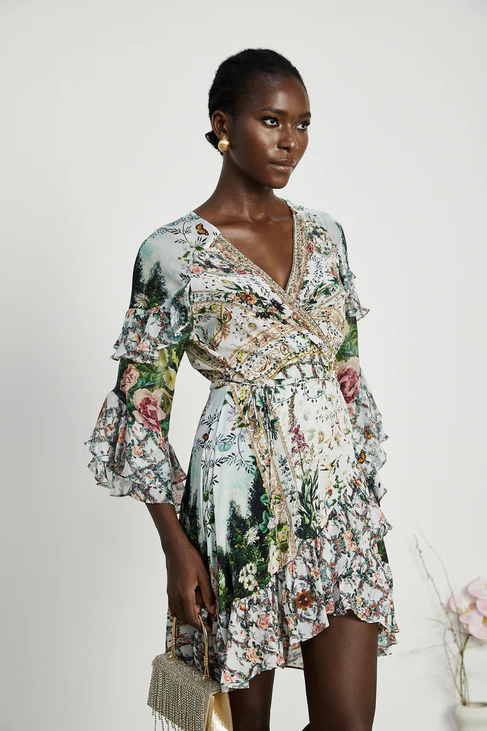 Kalena Ruffled Wrap Mini Robe