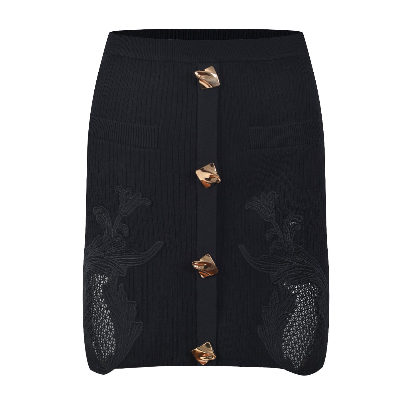 Schnittstrick -Top -Rockanzug