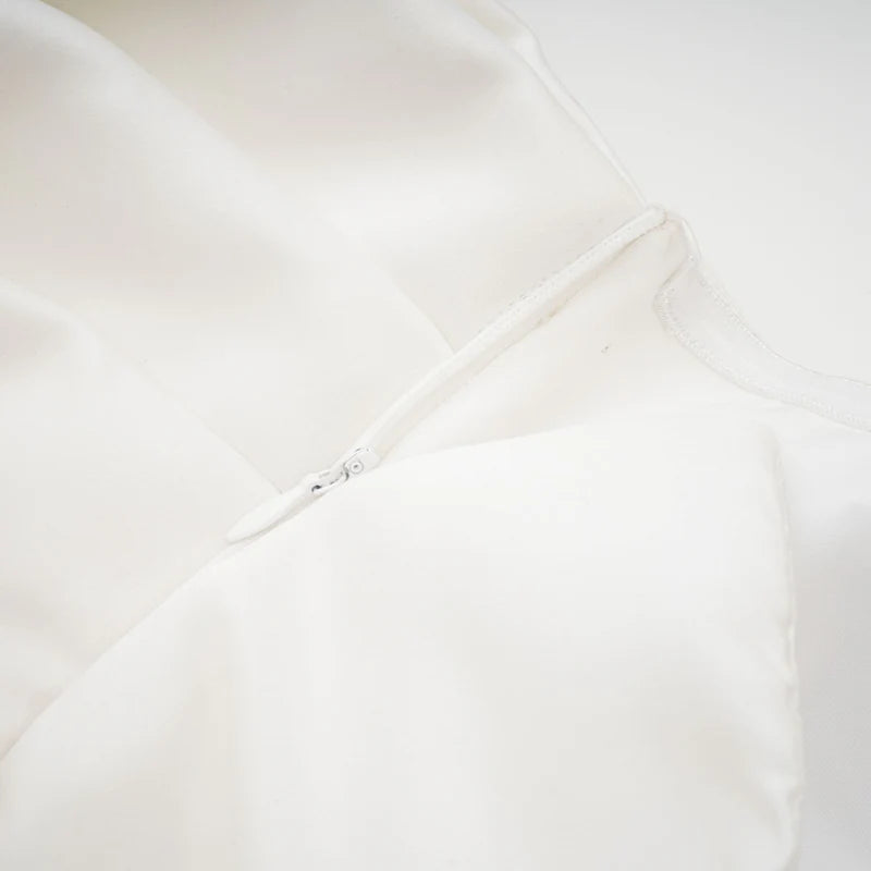 Hélène white oversize-bow mini dress