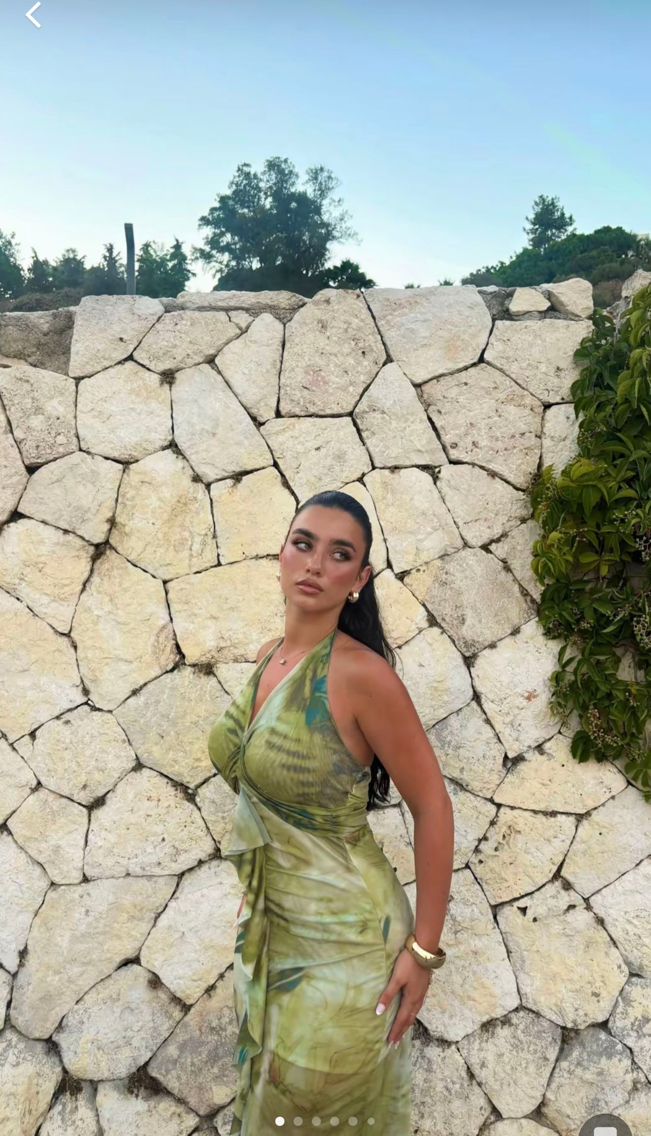 Éliane ombre-print halterneck midi dress