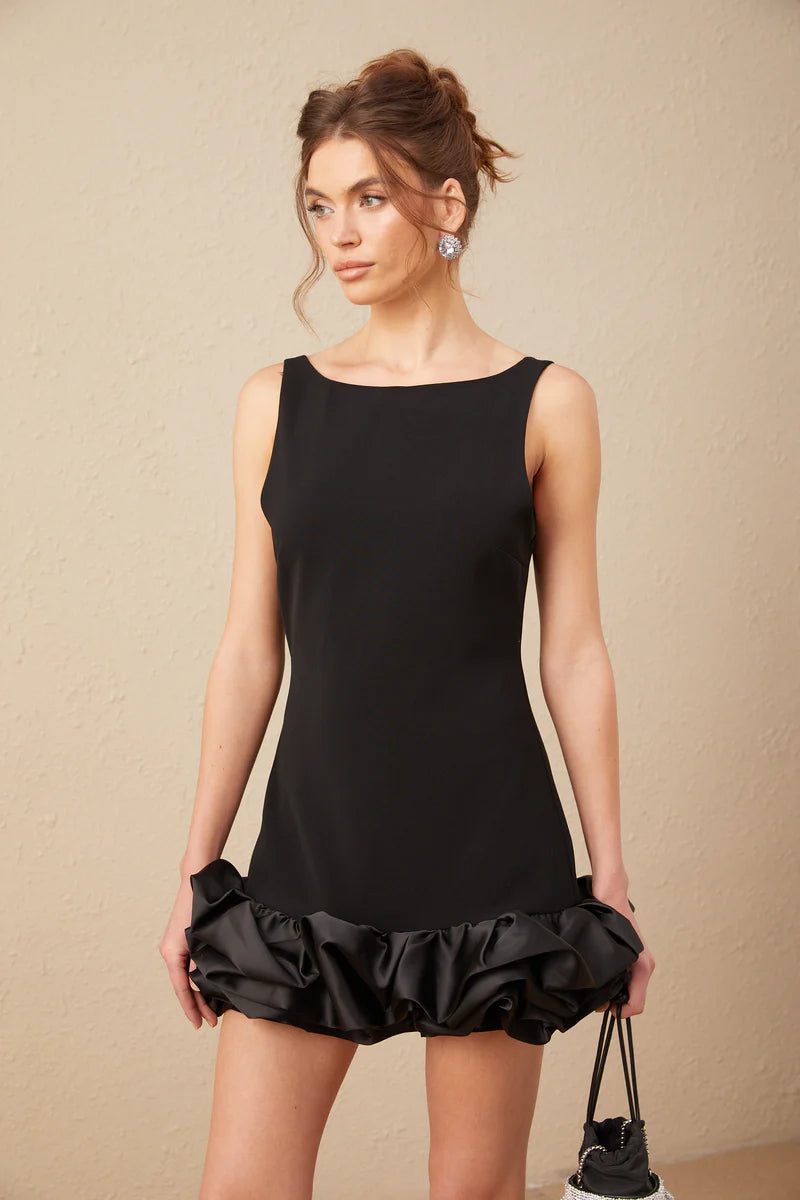 Loujain open-back ruffled mini dress