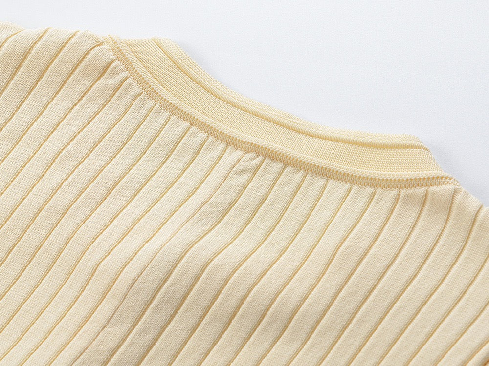 Sandro Fine-knit midi dress with openwork design yellow