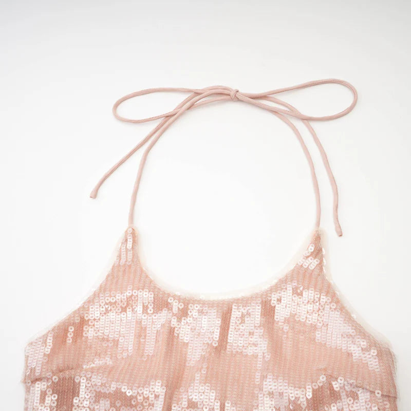 Laoise sequin halterneck midi dress