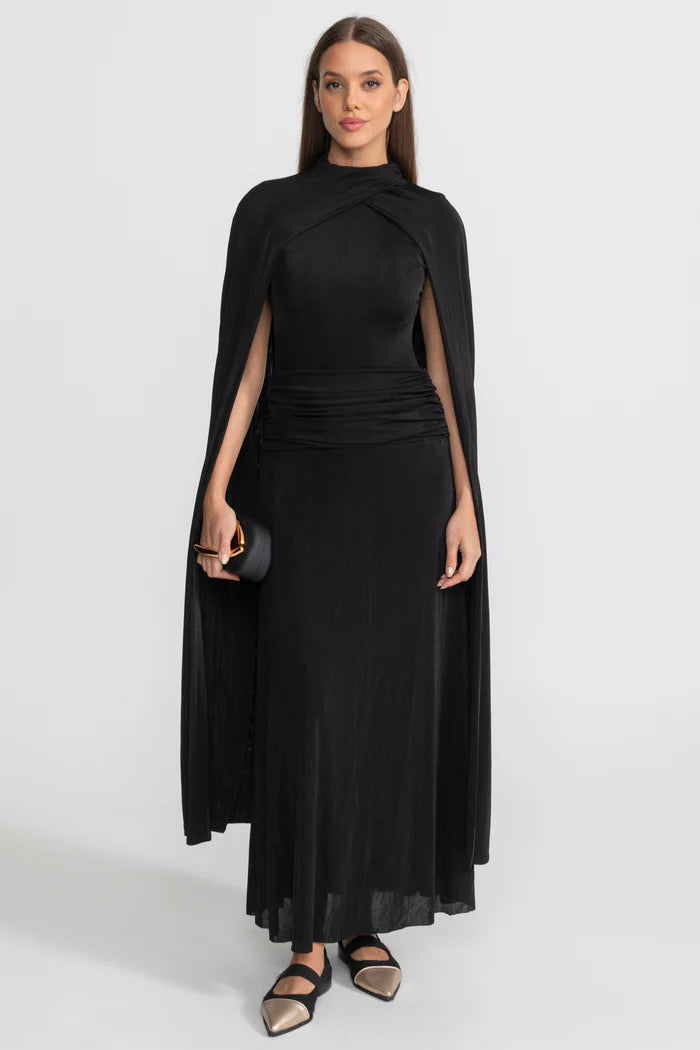 ruched cape dress Off Shoulder Ruched Cape Dress Pink / M (EU 36)