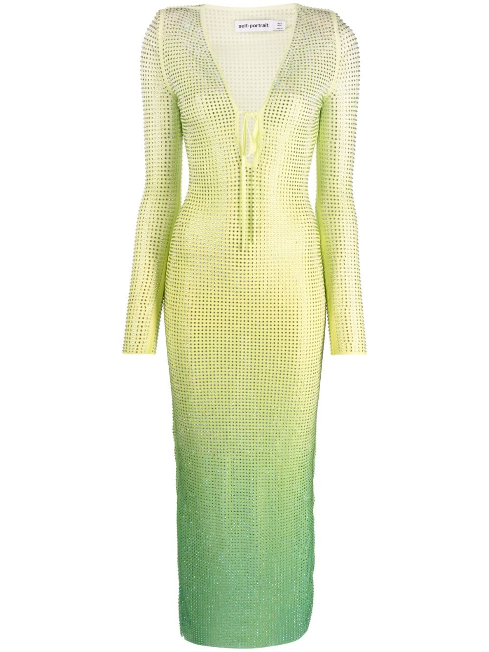 Self-Portrait Crystal-Embellished Gradient Mesh Dress PALMA PARIS Self-Portrait Crystal-Embellished Gradient Mesh Dress PALMA PARIS