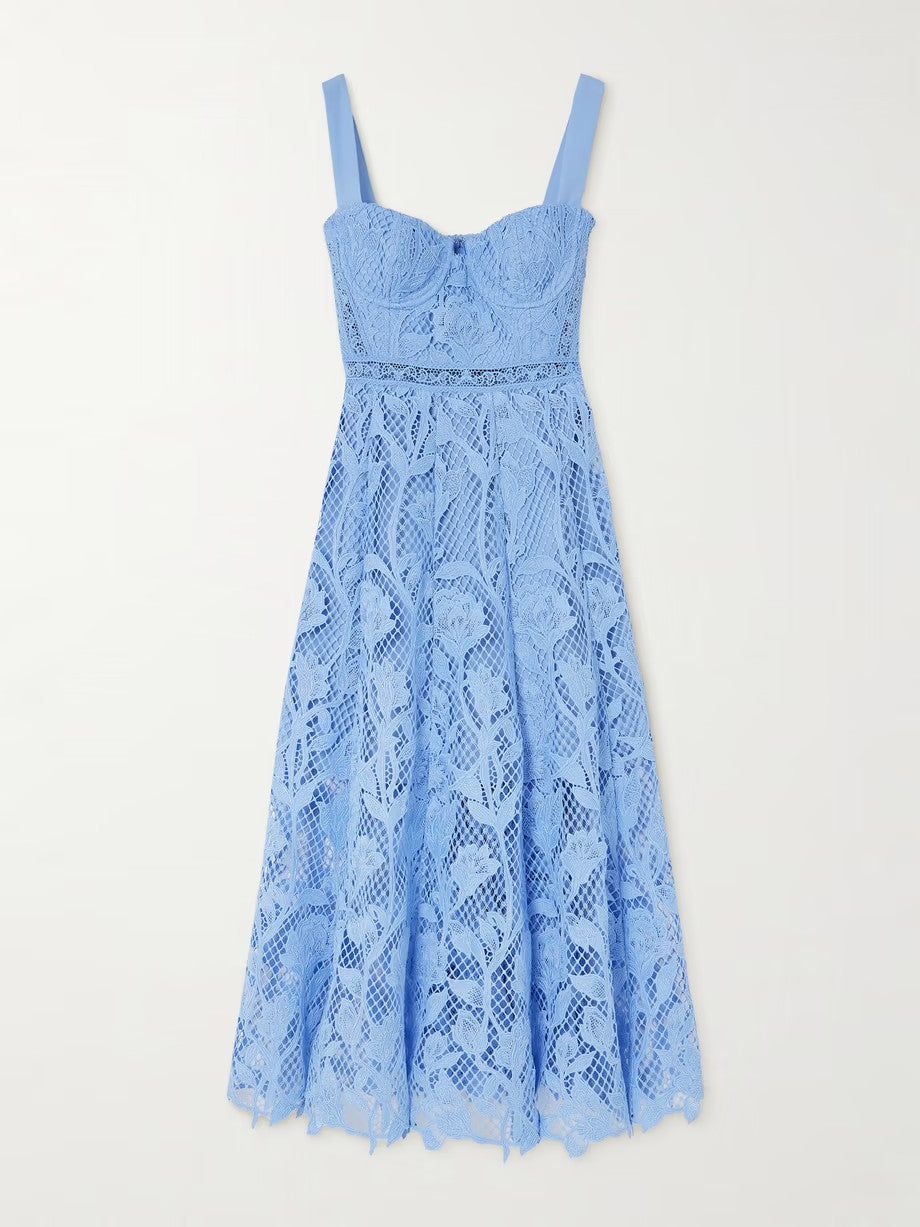 SELF-PORTRAIT Guipure lace midi dress SELF-PORTRAIT Guipure lace midi dress