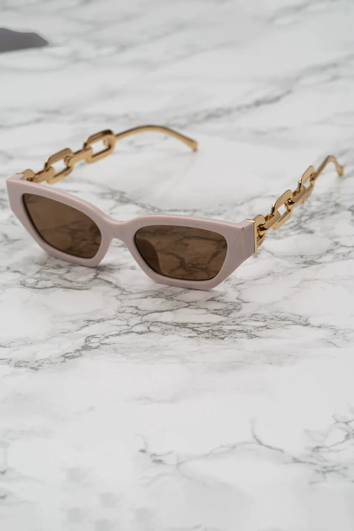 Cat Eyes with Gold Chain Arms - Pink