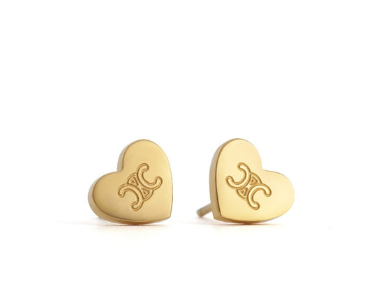 CELINE heart stud earrings