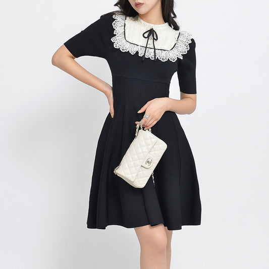 Black slim knit dress