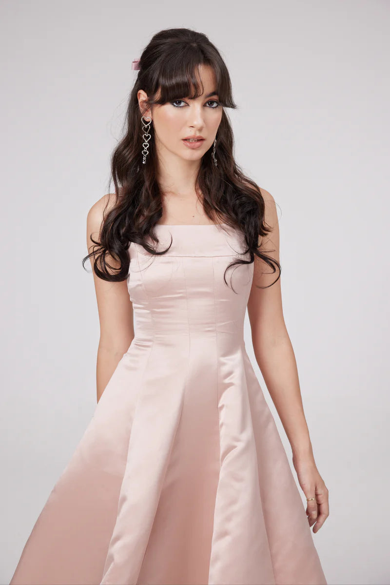 Coralie pink bowknot pleated midi dress PALMA PARIS Coralie pink bowknot pleated midi dress PALMA PARIS