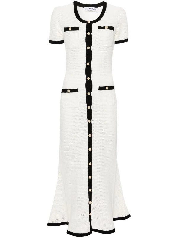 Self-Portrait pointelle-knit midi dress Self-Portrait pointelle-knit midi dress