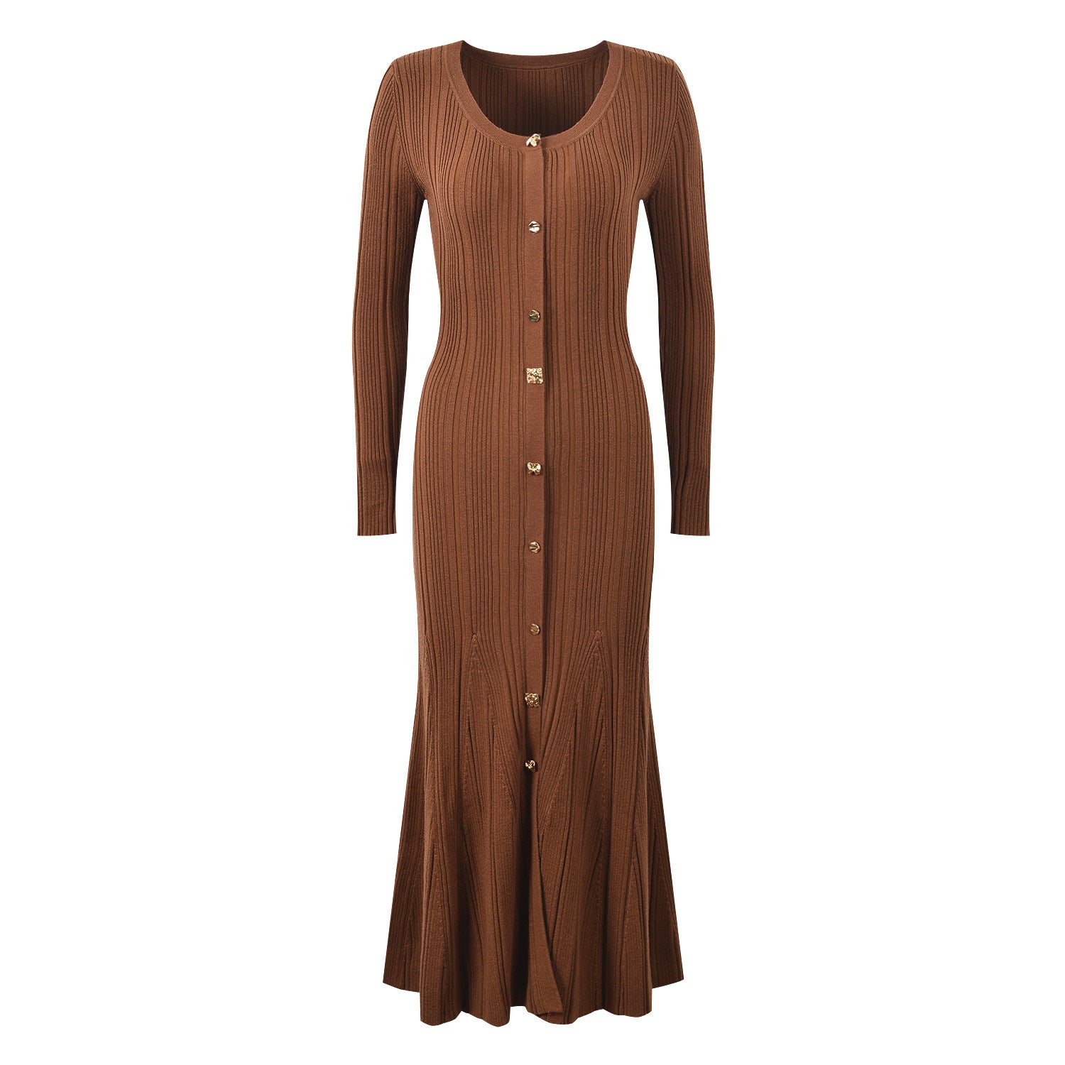 Single-breasted slim knit dress Single-breasted slim knit dress