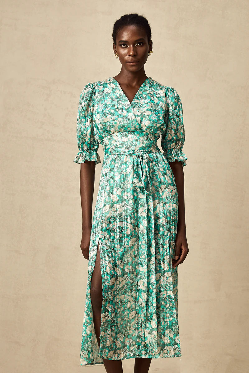 Alisa green floral-print high-slit midi dress PALMA PARIS Alisa green floral-print high-slit midi dress PALMA PARIS