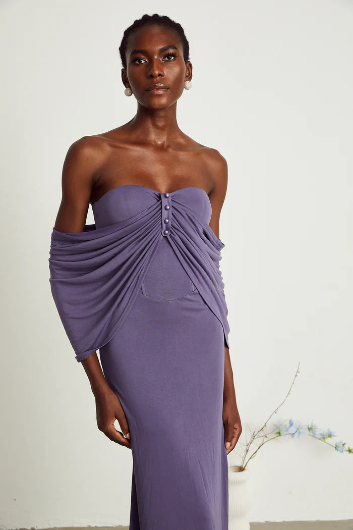 delphine midi dress Delphine purple ruched midi dress – PALMA PARIS