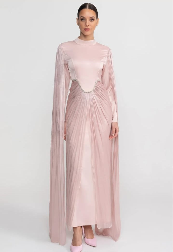 long sleeve crystal dress Maxi with Draped Overlay and Belt Size/Height (Age):150 (9-11Y) Long Mustard Slip Dress black chantilly