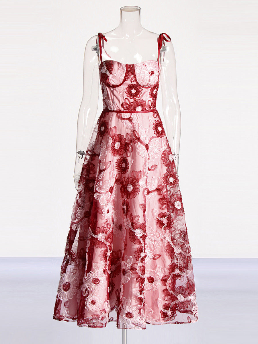 long floral lace patchwork dress long floral lace patchwork dress