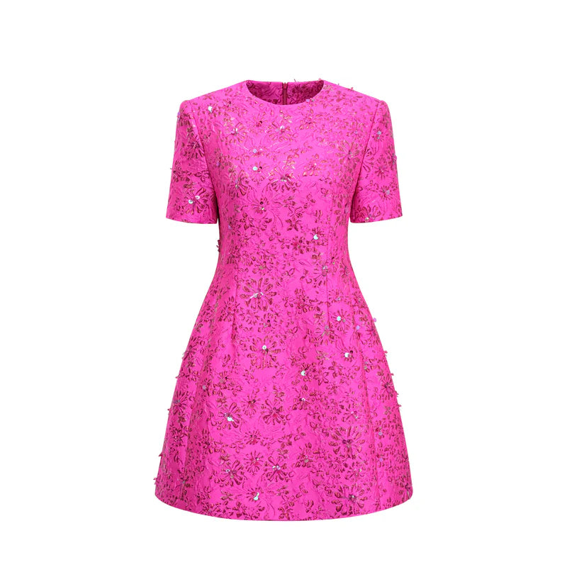 Celestia Floral-Appliqu Embellished Mini Dress PALMA PARIS Celestia Floral-Appliqu Embellished Mini Dress PALMA PARIS