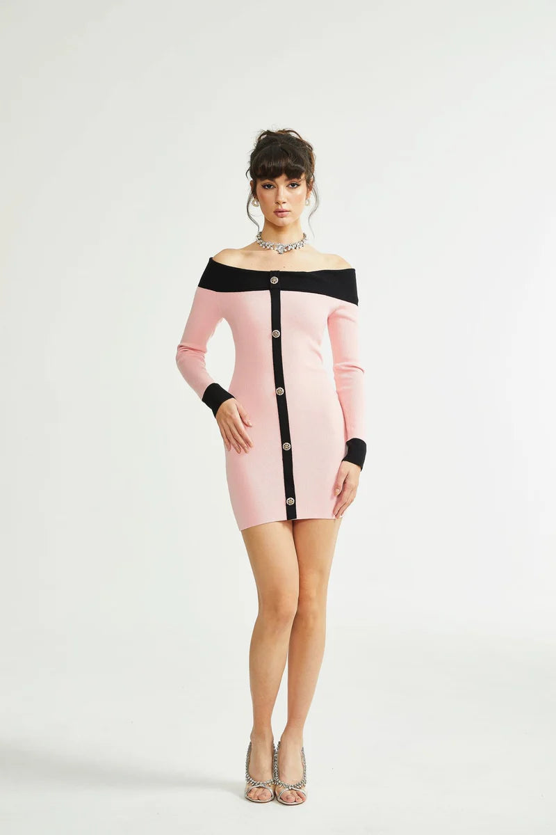 Delphine Pink Mini Robe