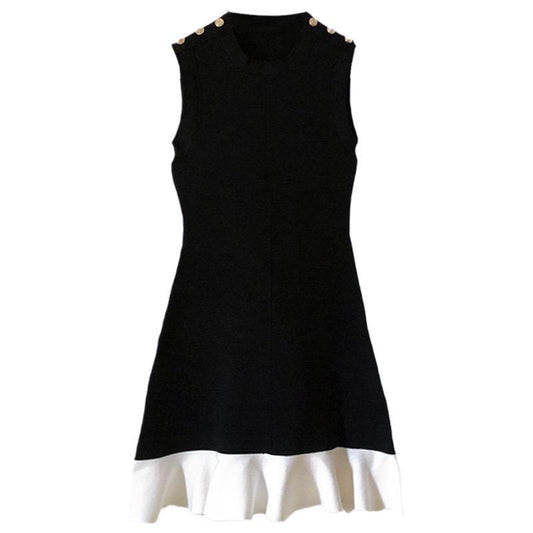 SANDRO Cropped two-tone dress