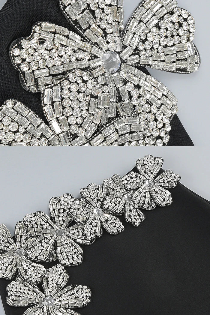 ACCENTEMENT DE FLORME DIAMENT SET 2 PIÈCES DU TOP LONGES ET Mini jupe - noir