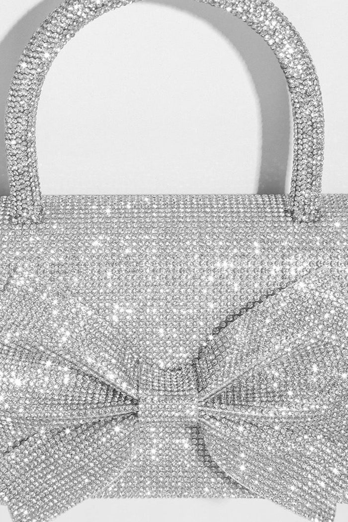Rhinestone Clutch With Sparkling Embellishments - Silver