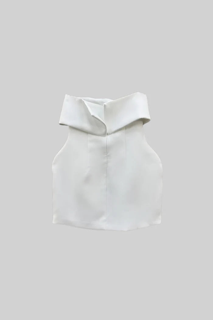 Elegant Strapless Mini Dress With Flared Hemline - White