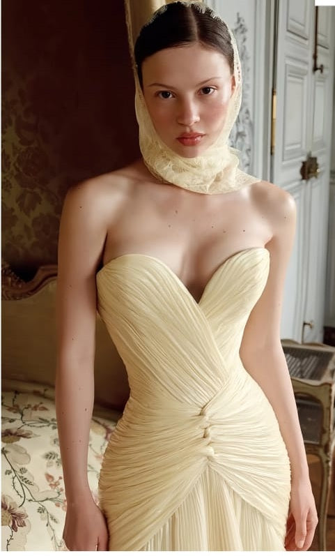 Roxane Yellow Cinched Waist Ruched Maxi Dress