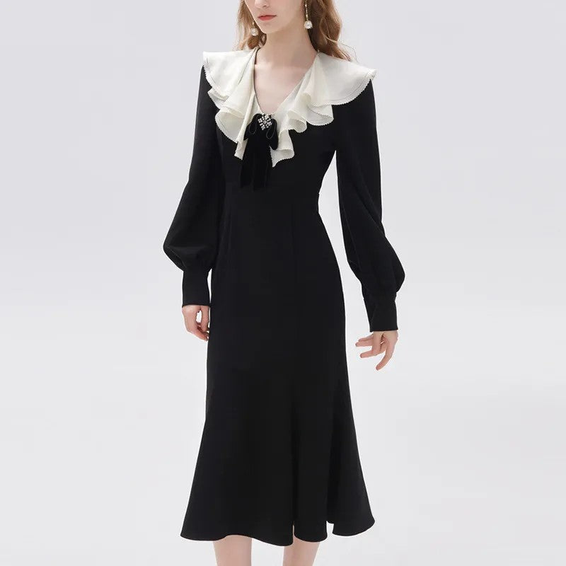 Runway Dress Autumn Dress Brand Same Style Empire Crew Neck Long Sleev –  PALMA PARIS
