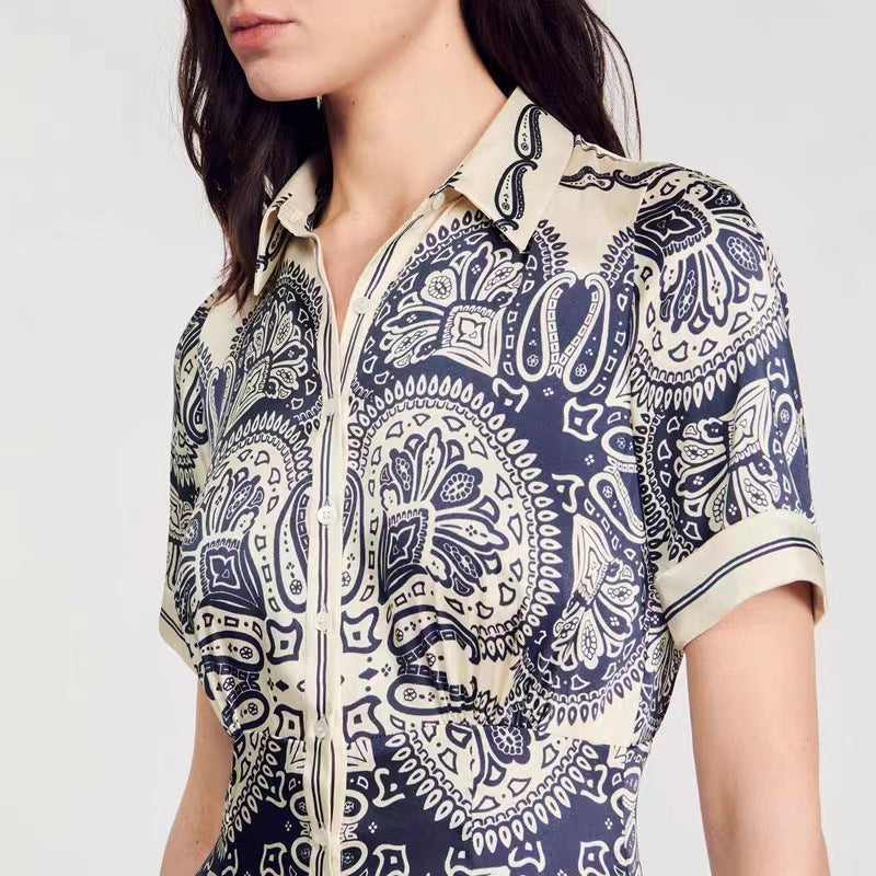 Robe fleurie à col POLO