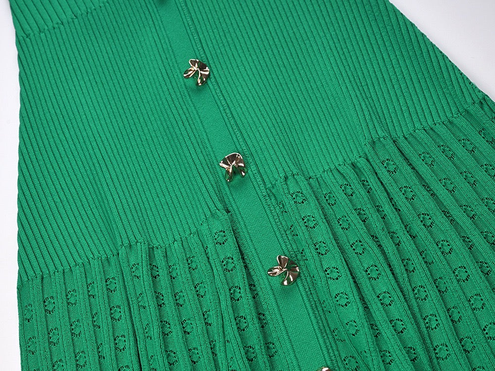 Sandro Rib knitted Midi dress in green for women