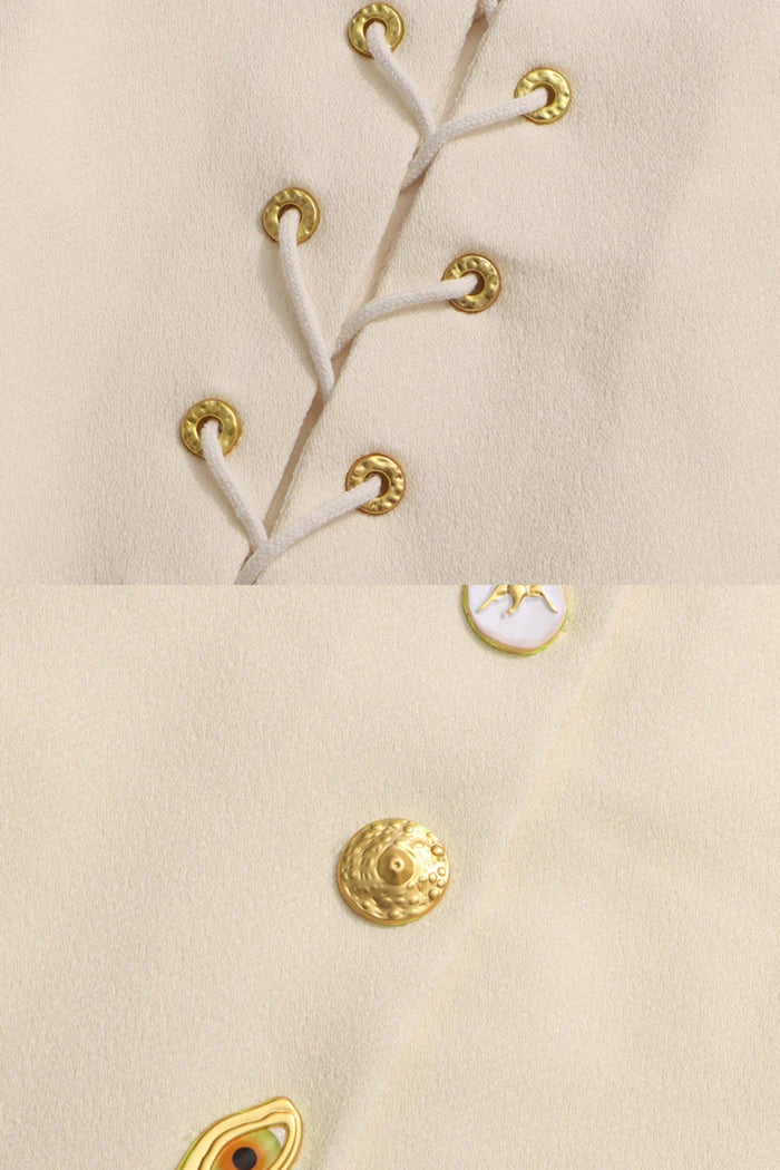 Co-ord Set with Statement Gold Buttons - Ivoire