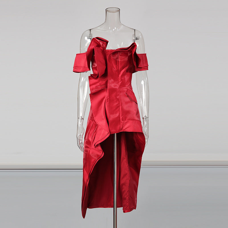 Red Carpet Ruffle Dress