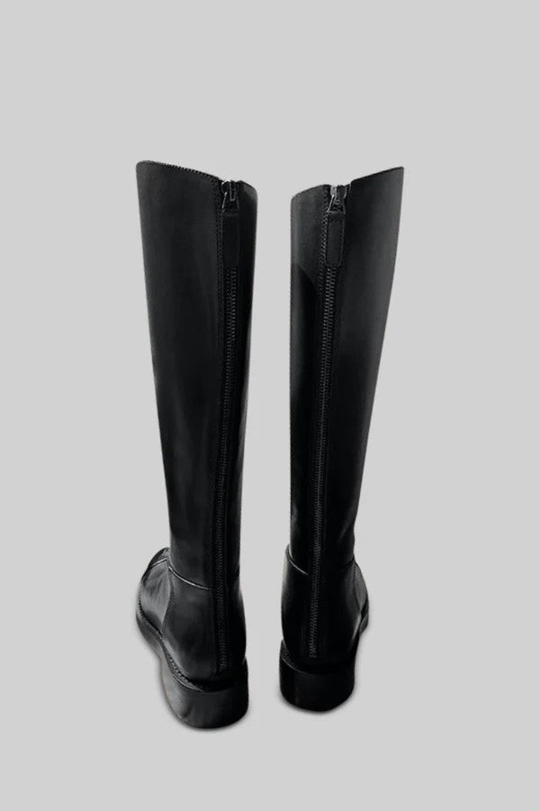 Vegan Leather High Knee Boots
