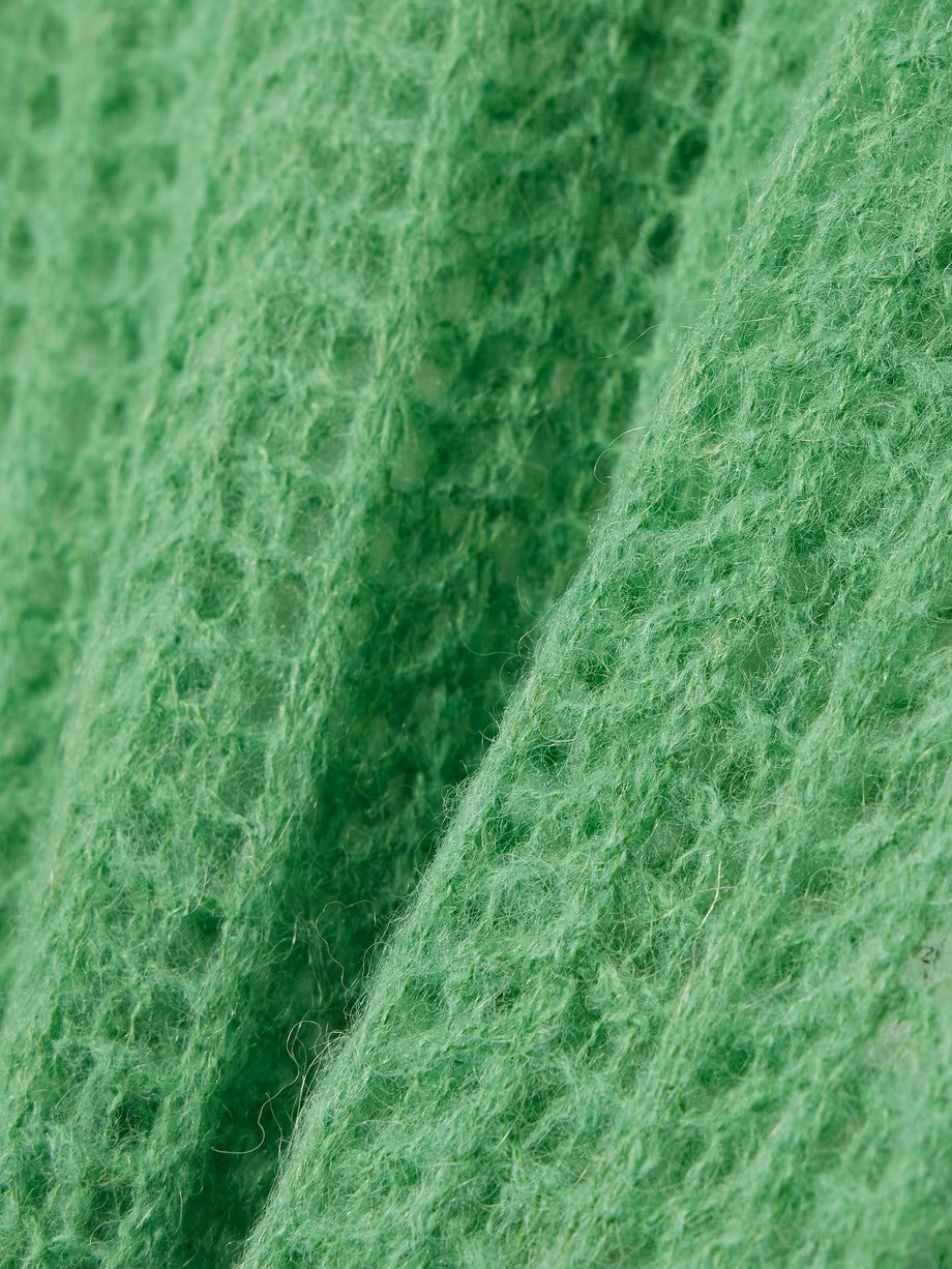 Stella McCartney + Net Sustain Open-Knit Alpaca-Blend MIDI-Kleid