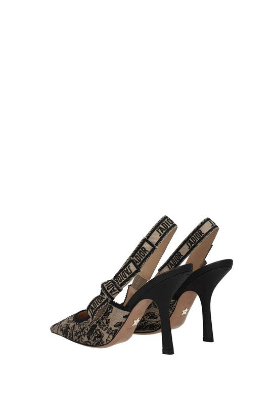 CHRISTIAN DIO Sandals Fabric Beige