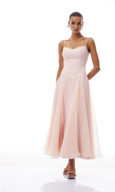 Sofie Pink Pleated Maxi Dress