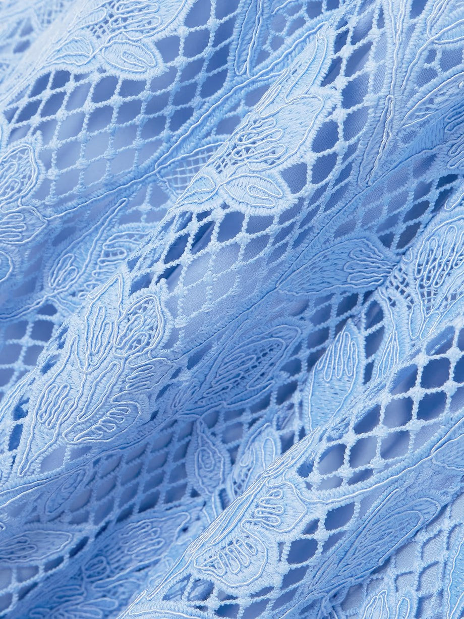 Selbstporträt-Guipure-Spitze Midi Kleid