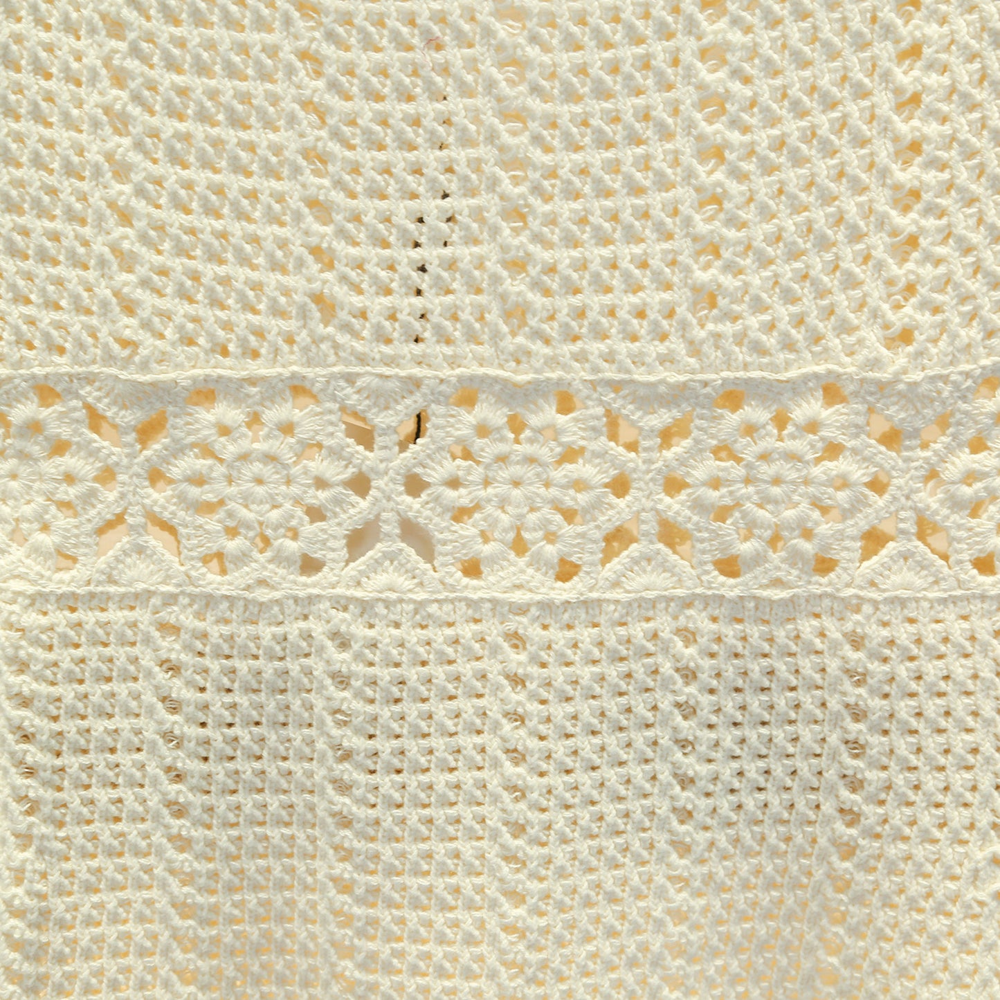 Haken Blumen ärmelloses Ausschnittskleid