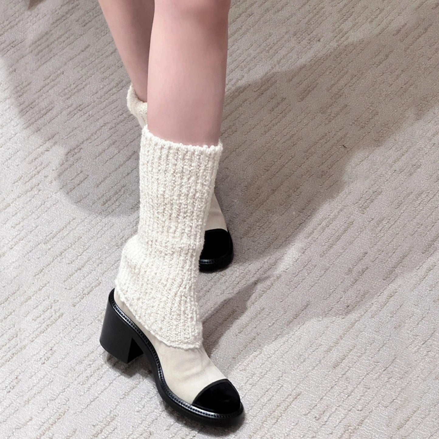 Thin and piled up boots