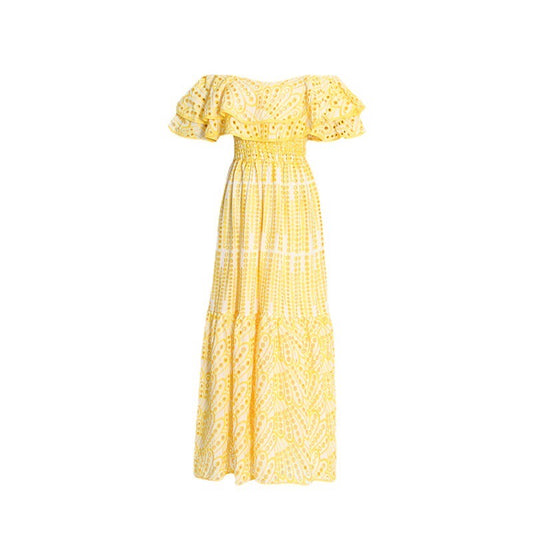 Yellow Eyelet Summer Dress