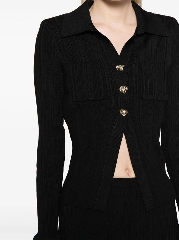 Selbstporträts gerippte Polo-Top + Rock