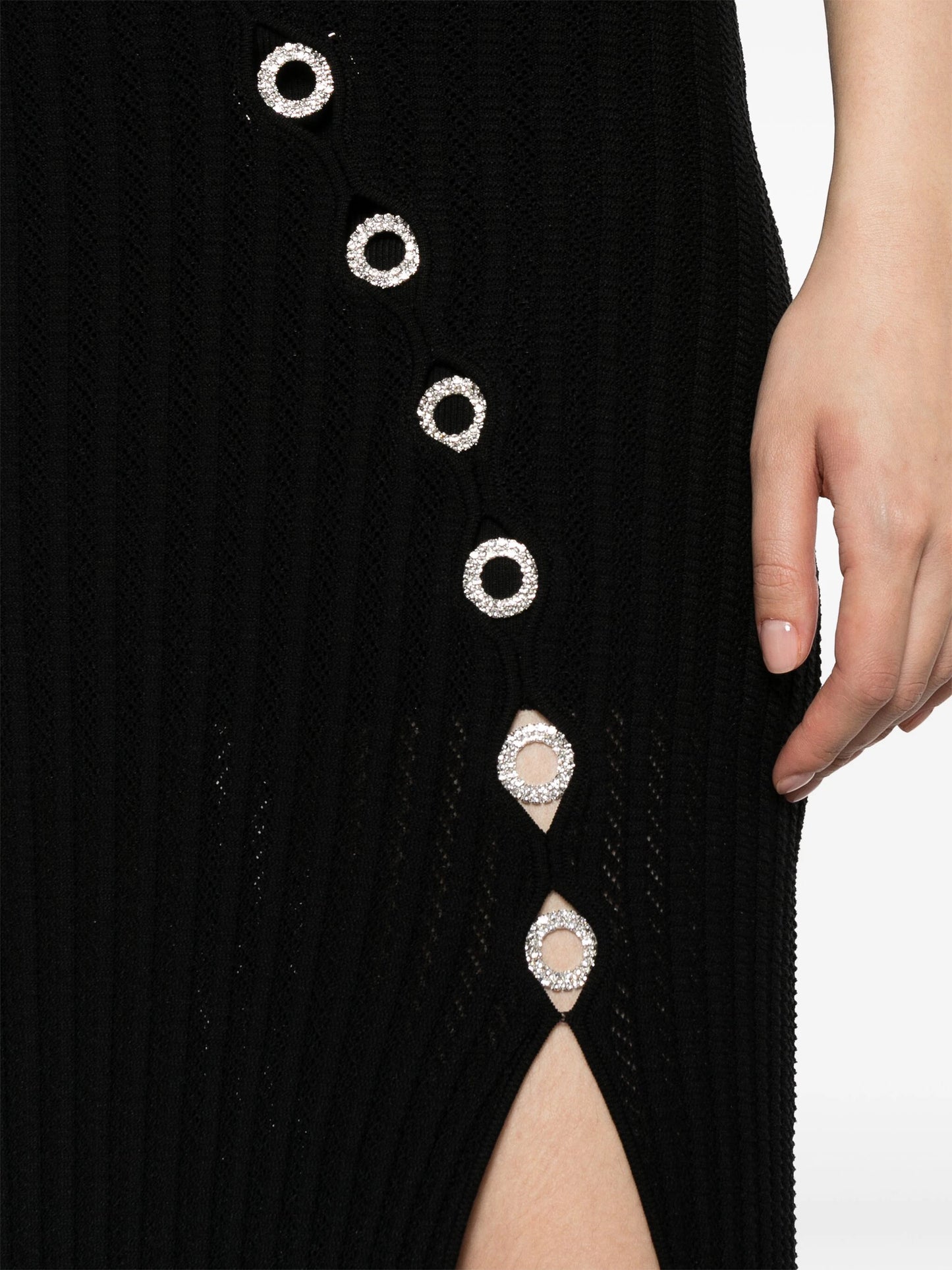 Palma crystal-embellished ribbed-knit maxi dress