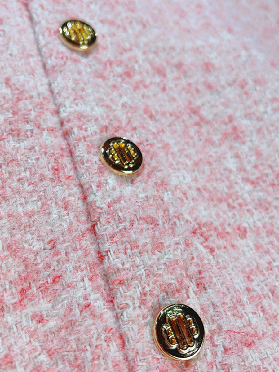 Sommer neuer Tweed -Kontrastanlagenkleid