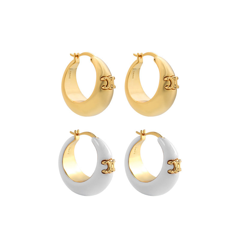 Celin  Arch New Enamel Glaze Earrings