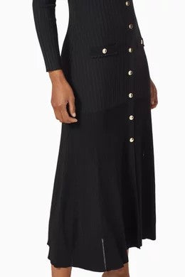 Robe cardigan en maille côtelée