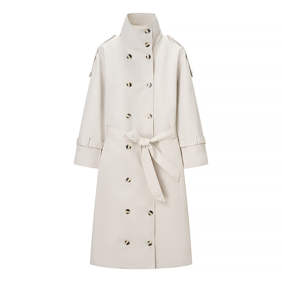 Palma new double-breasted long trench coat