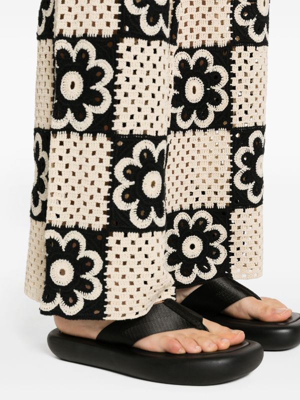 Pantalon crochet fleuri SANDRO